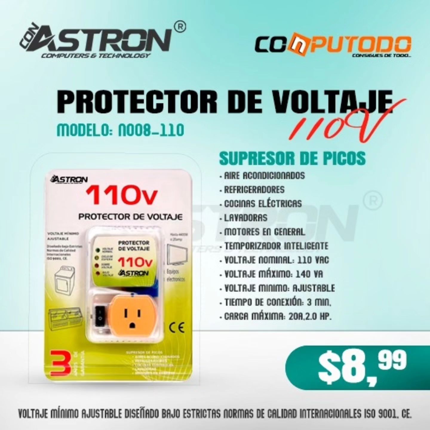 Protector de voltaje ConAstron 110V